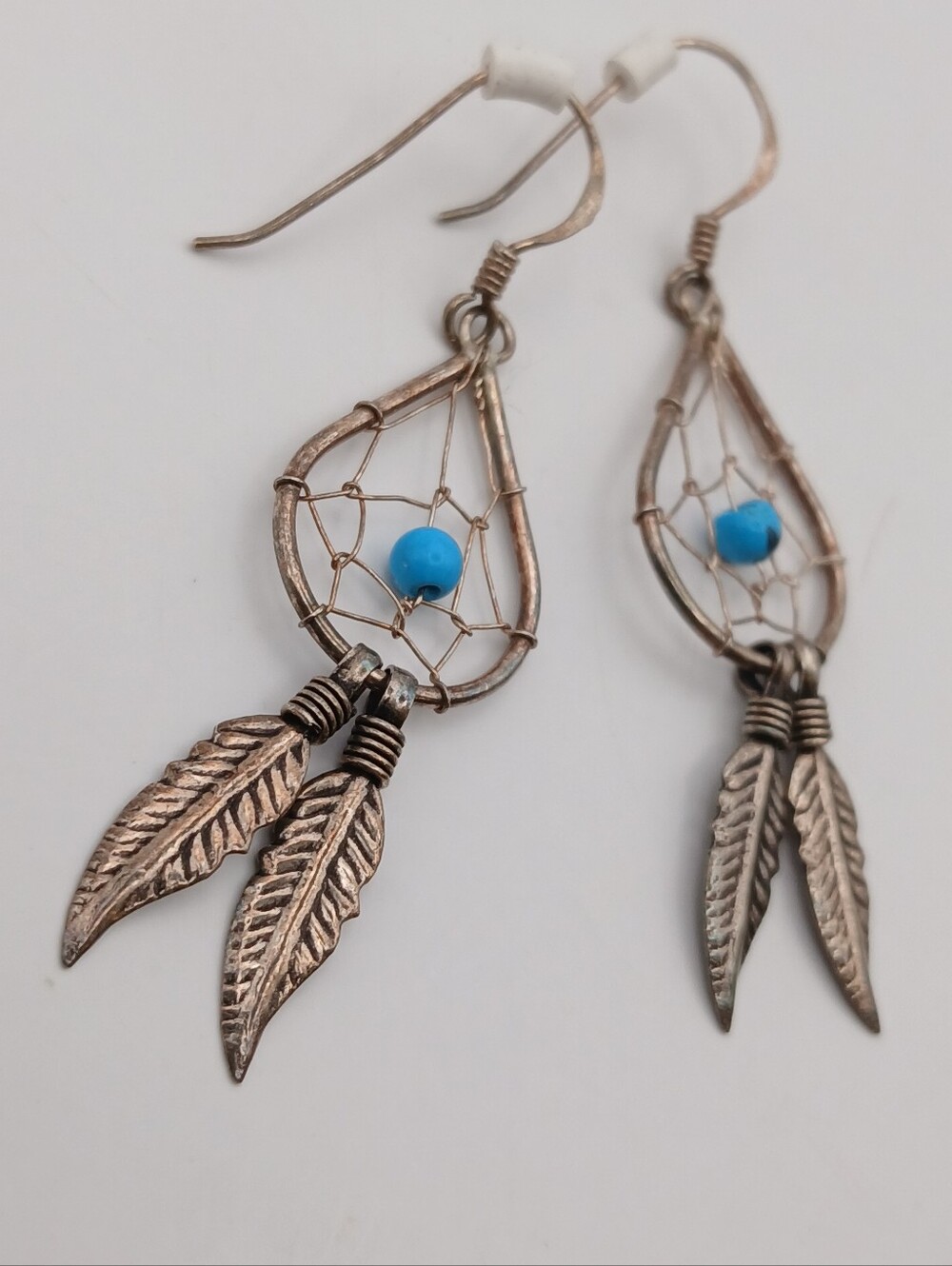 Dangle Dream Catcher Marked 925 Hook Earrings Southwestern